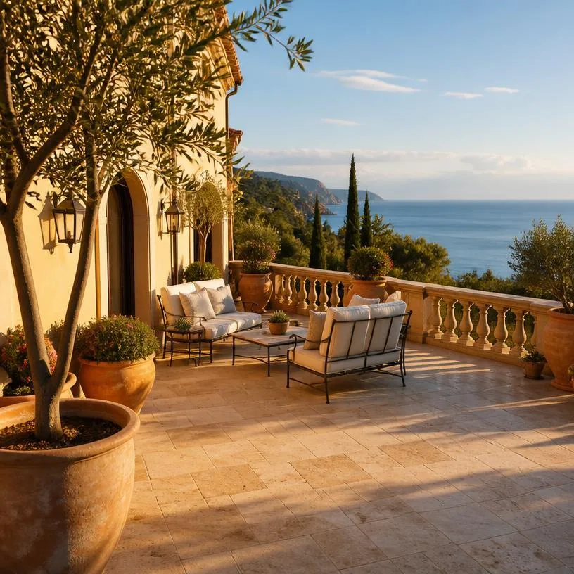 Terrace ready for evenings like this one in Estepona.