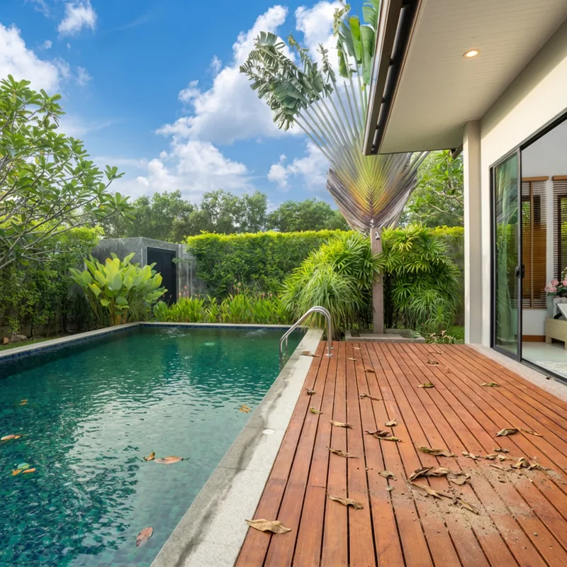 Villa pool and deck · Estepona — Before